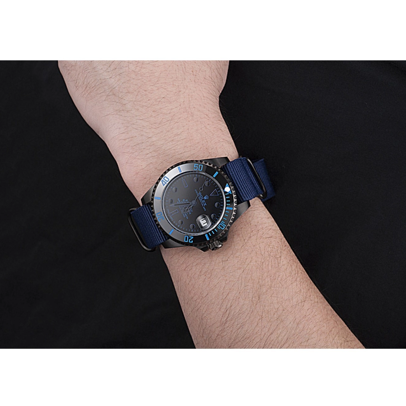 AAA replica watch Strap Nylon Rolex Submariner Stealth 622008 Blue 0713